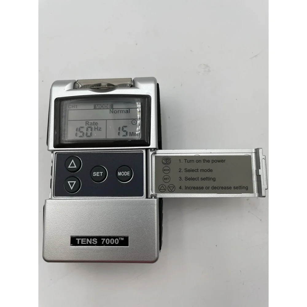 Compas Health Brands TENS 7000 Pain & Muscle Relief Digital Unit +Case + Manuals